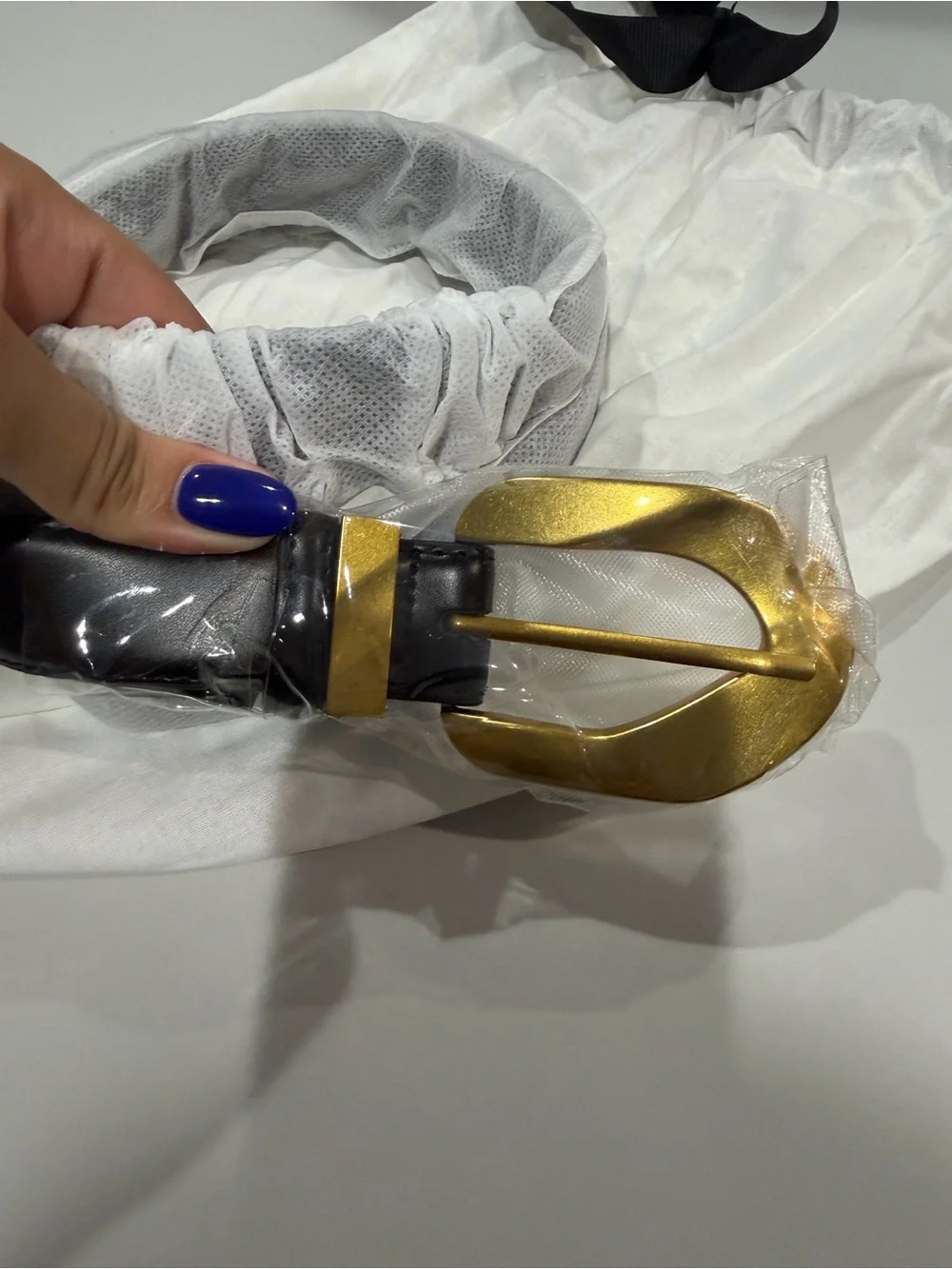 DISSH Black Belt with Sculpted Gold Buckle
